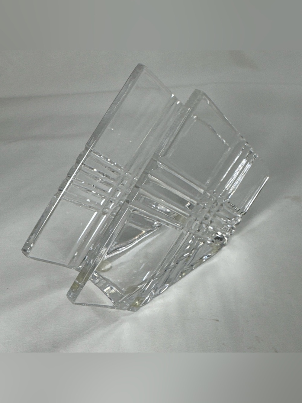 Vintage Crystal Napkin/ Letter Holder 4”X 5”